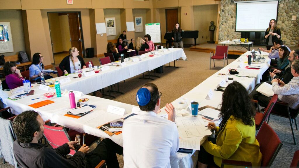 Photo of room set up for conference